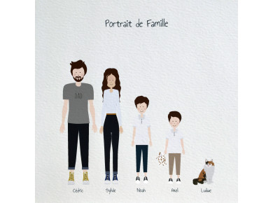 dessin personnalisé famille